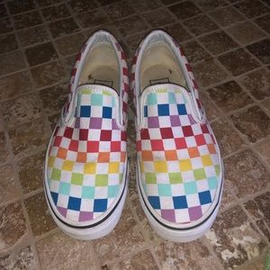 Rainbow checkered vans